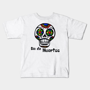 Dia de muertos colorful skull Kids T-Shirt